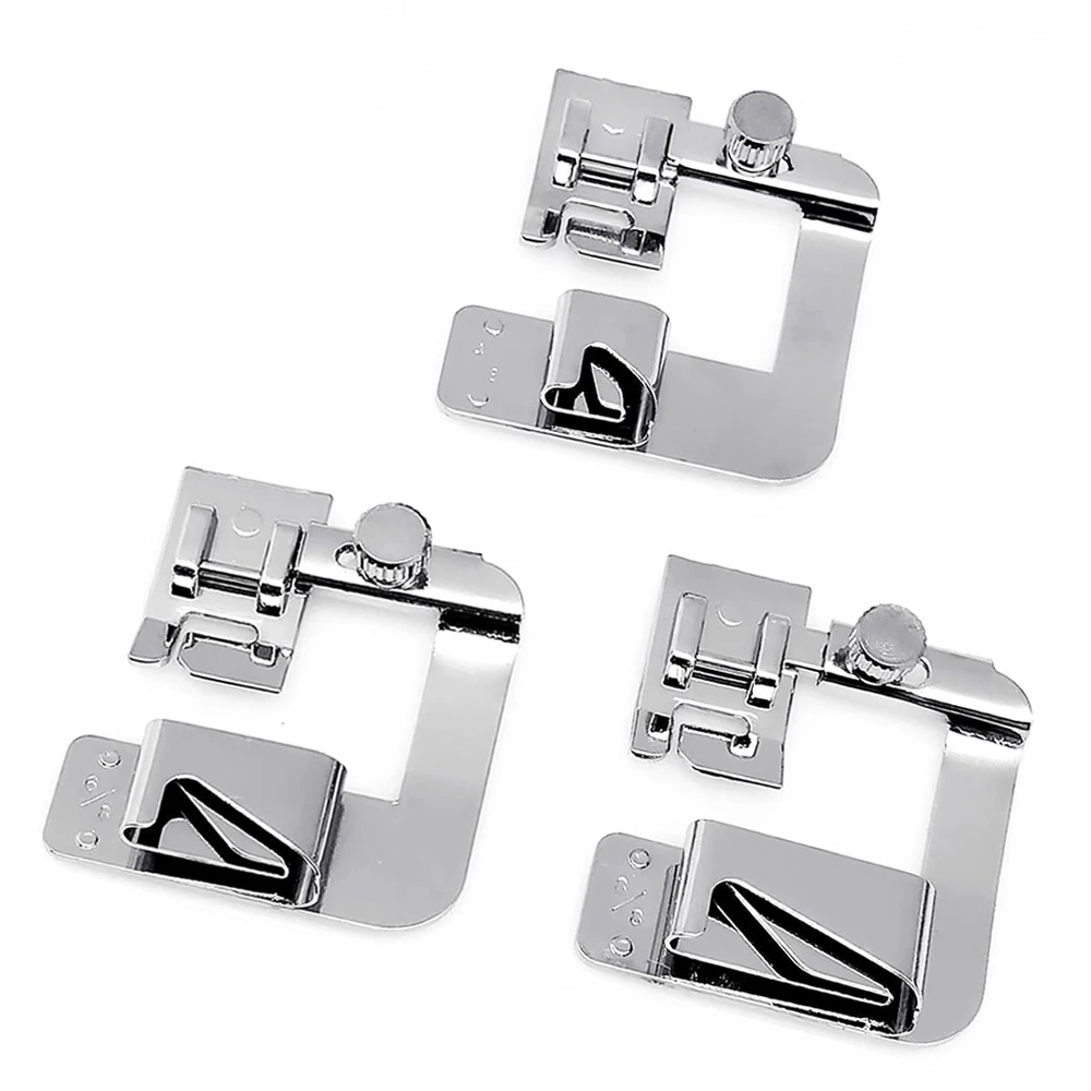 형제 가수 Janome Babylock Juki Juki 재봉틀 악세사리, 국내 재봉틀, 노루발 말림 밑단 발, 3 개
