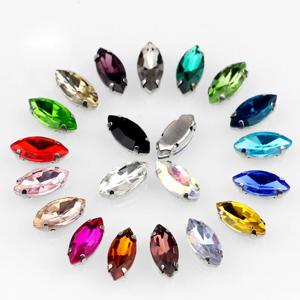 50pcs 크리스탈 유리 Navette 멋진 돌 믹스 컬러 라인 석 설정 드레스 의류 공예에 대 한 반짝이 Strass