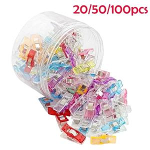 20/50/100PCs 바느질 클립 플라스틱 DIY 공예 크로 셰 뜨개질 뜨개질 의류 클립 모듬 색상 공예 고정 퀼트 클립