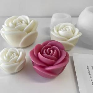 2024 신상 꽃 실리콘 양초 몰드 3D 작약꽃 비누 석고 레진 주조 몰드 DIY 초콜릿 케이크 베이킹 도구 웨딩 선물