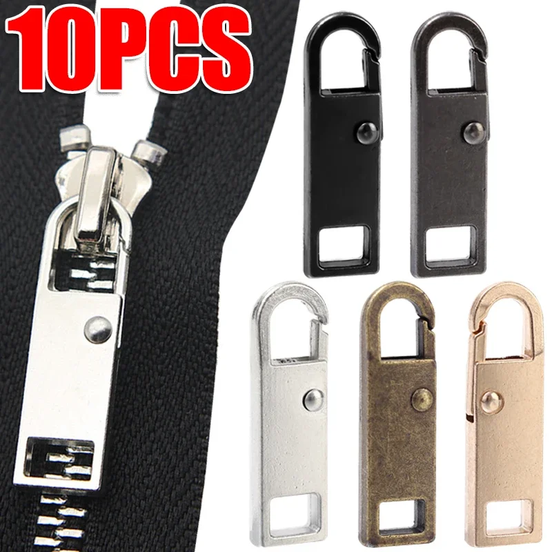 10PCS 금속 지퍼 슬라이더 풀러 수리 키트, 의류, 수하물, 지갑, 지퍼에 대한 인스턴트 수정 범용 분리형 교체
