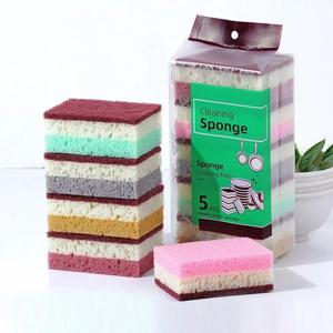 5PCS/10PCS - 주방 청소 스폰지, 식기 세척 수건, 스크러빙 패드, 식기 스크래치 방지 스크러빙 스폰지