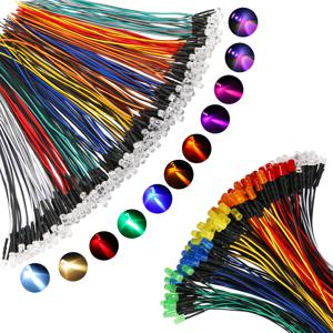 25pcs 12v 미리 배선 된 Led 다이오드 조명 5mm 빠른 느린 플래시 RGB 방출 다이오드 램프 DIY 프로젝트 흰색 빨간색 녹색 파란색 주황색 노란색