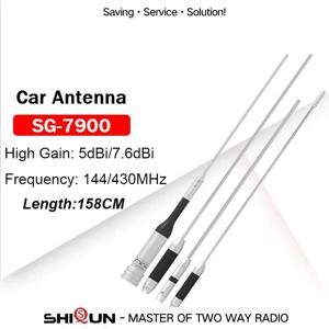 SG 7900 안테나 자동차 라디오 듀얼 밴드 VHF UHF144-430MHz 햄 라디오 SG-7900, KT-8900D 라디오용 안테나, 고이득 다이아몬드 안테나