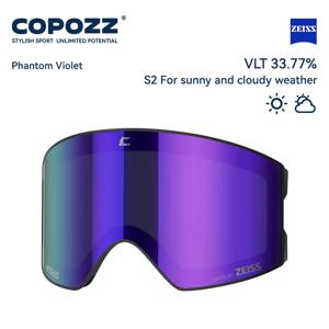 COPOZZ 24100 ZEISS 스키 고글, 마그네틱 교체 렌즈, 원통형 렌즈