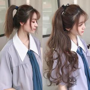 여성용 합성 웨이브 브레이드 태슬 가짜 포니테일 가발 곱슬 포니 테일 걸스 핫타이 연장 액세서리, 60cm
