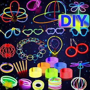 10Pcs 발광 스틱 커넥터 벤딩 팔찌 목걸이에 대 한 멀티 모양 금형 DIY 다채로운 빛나는 스틱 파티 용품