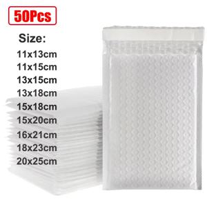 50PCS 화이트 버블 메일러 버블 패딩 메일 링 봉투 메일러 폼 포장 셀프 인감 배송 가방 버블 패딩 백