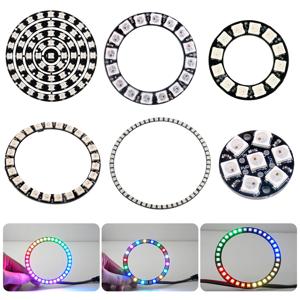 WS2812B 5050 RGB LED 링 Arduino Raspberry Pi용 통합 드라이버 WS2812가 포함된 7/8/12/16/24/60 비트 램프 조명