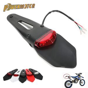 오토바이 후면 펜더 테일 라이트 먼지 자전거 12V LED 미등 브레이크 중지 라이센스 플레이트 램프 트레일 Supermoto Motocross Enduro