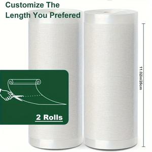 식품 보존용 진공 실러 백 2롤 BPA 프리, 가정용 주방 용품의 진공 보관에 적합