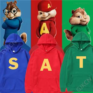 Alvin and The Chipmunks: The Squeakquel의 풀오버 여성 남성 패션 드롭 숄더 스웨트셔츠는 베스트 프렌드 후디에 사용할 수 있습니다.