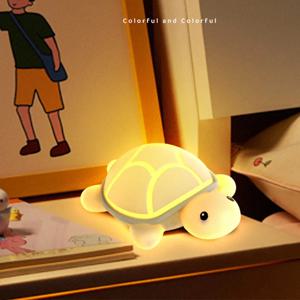 Led 거북이 밤 빛 귀여운 실리콘 동물 만화 부드러운 램프 터치 야간 조명 어린이 수면 라이트 룸 머리맡 장식 선물