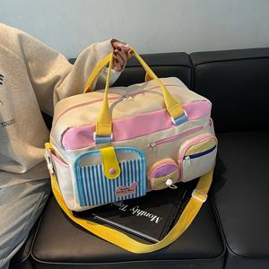 여성용 도파민 캐주얼 여행 가방, 경량 체육관 요가 수영 피트니스 더플, 짧은 여행 출장 기내 반입, 드라이 클린