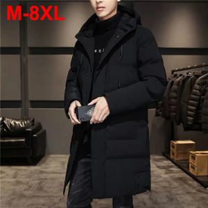 8XL 플러스 사이즈 파카 남성용 겨울용 두꺼운 따뜻한 재킷 캐주얼 루즈핏 블랙 후드 패딩 재킷 남성용 큰 사이즈 7XL 파카 코트