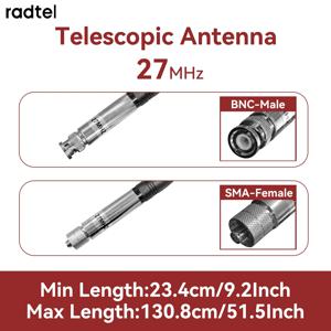 Radtel RTA-27 CB 안테나 Radtel RT-860 RT-880 RT-920 Iradio UV-88 UV-98 Plus Radio 용 27MHz 고이득 텔레스코픽 워키 토키