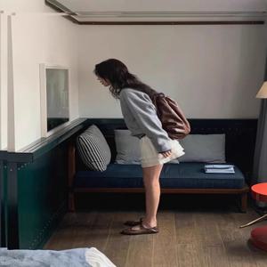 봄 새 스타일 동대문 베이비 접힌 레이스 캐주얼 하프 스커트 케이크 스커트 레저 깅엄 체크 무늬 여성 스커트