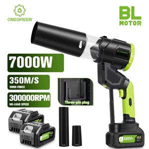 원그린 7000W 브러시리스 전기 터보 블로워 제트 팬 (3핀 플러그 포함) 마키타 18V 배터리용 송풍기/먼지 제거 도구