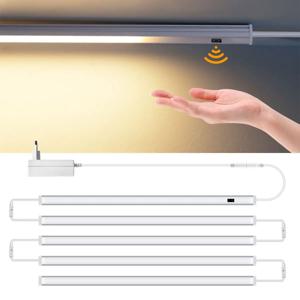캐비닛 센서 아래 주방 LED 조명 키트 연결 가능한 LED 바 라이트 핸드 스윕 디밍 가능 스위치 카운터 선반 작업대 옷장