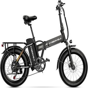 신제품 사이버벨로 1000W 접이식 전기 자전거, 48V 20.8AH 대용량 탈착식 배터리 전기 자전거, 30+MPH, 최대 주행거리 80마일, 20인치 광폭 타이어