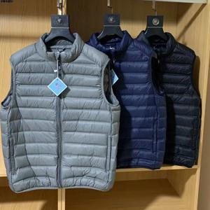 신상 가을 겨울 남성용 초경량 오리털 조끼 재킷 남성용 화이트 덕다운 조끼 민소매 코트 휴대용 따뜻한 패딩 조끼