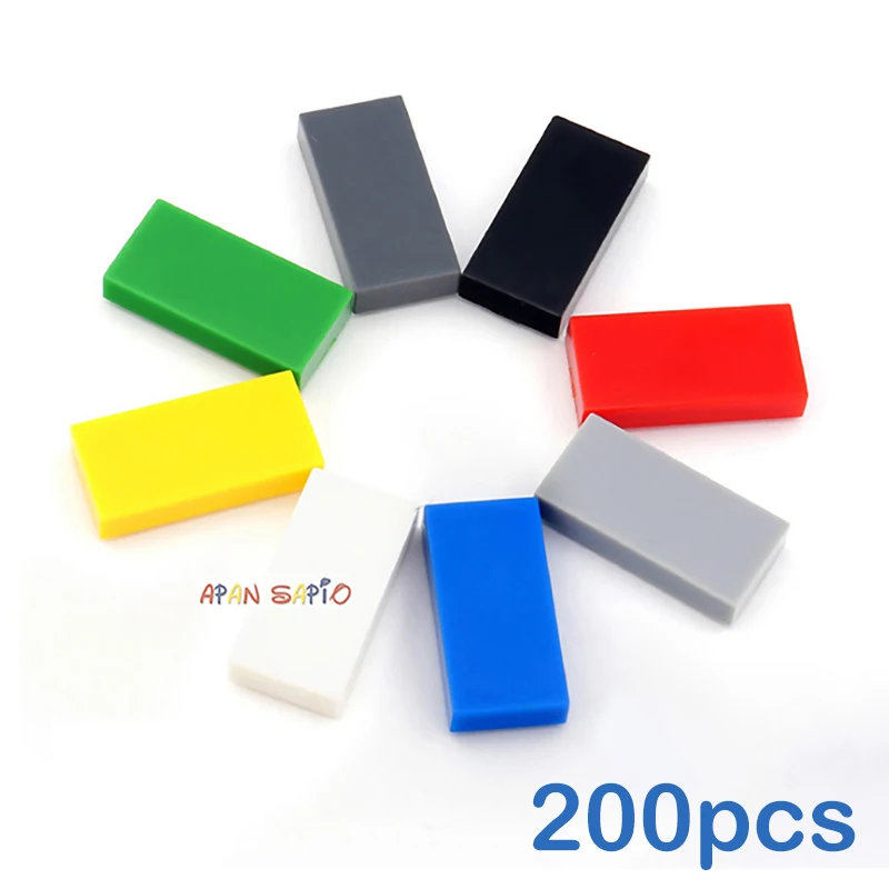 200pcs DIY 빌딩 블록 얇은 그림 벽돌 부드러운 1x2 교육 크리 에이 티브 크기 3069 30070 어린이를위한 장난감과 호환 가능