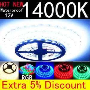 LED 스트립 유연한 조명 테이프, 방수 따뜻한 흰색 3528 5050, RGB 12v LED 조명 스트립, 10cm, 1m, 2m, 3m, 4m, 5m, 드림 컬러 화이트