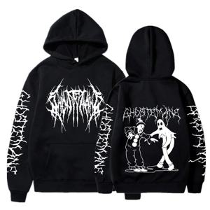 Ghostemane 남성용 양면 프린트 후디, 힙합 메탈 록 후디, 고딕 오버사이즈 맨투맨 운동복, 스트리트웨어 패션