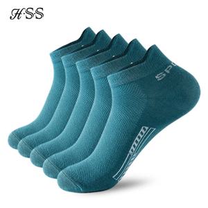 HSS 5 쌍 유기농 면화 남성 양말 발목 통기성 메쉬 스포츠 양말 캐주얼 운동 여름 얇은 짧은 Sokken 플러스 사이즈 EU40-46
