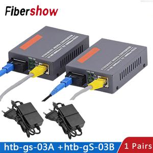 기가비트 광섬유 미디어 컨버터 HTB-GS-03 1000Mbps 단일 광섬유 SC 포트 외부 전원 공급 장치