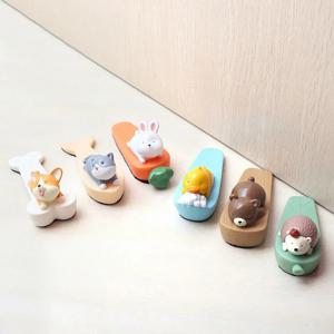만화 동물 실리콘 도어 스톱퍼 웨지 미끄럼 방지 포수 블록 개 돼지 곰 고양이 모양 도어 스톱퍼 안전 가드 중지