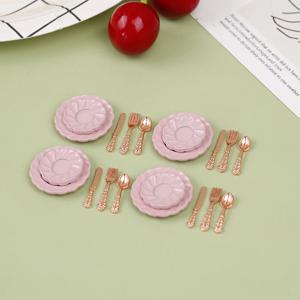 16Pcs/20Pcs 빈티지 인형 집 미니어처 식기 미니 칼 붙이 칼 포크 스푼 어린이 장난감 인형 집 장식