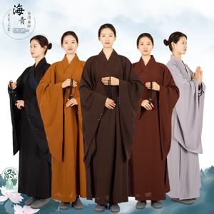7 색 대만 리넨 승려 긴 가운 가운 불교 Haiqing 성인 명상 의류 불교 승려 고백 의류