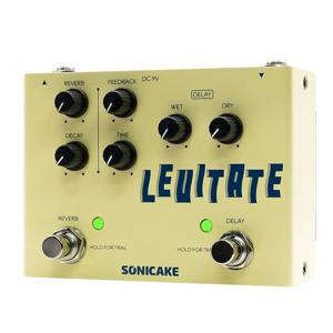 SONICAKE Levitate 듀얼 풋스위치 스톰박스 디지털 딜레이 및 리버브 기타 이펙트 페달 QDS-02