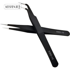 MEISHENJIE 스테인레스 스틸 곡선 스트레이트 눈썹 인조 속눈썹 트위저, 네일 아트 익스텐션 메이크업 도구, 속눈썹 트위저, 1 개