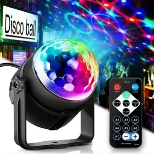 LED 무대 디스코 조명 회전 DJ 볼 스트로브 컬러풀 매직 댄스 카 앰비언트 RGB 크리스마스 선물 파티 클럽 카 레이저 쇼 램프