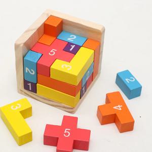 다채로운 나무 블록 퍼즐, 클래식 Luban 잠금 큐브 3D 퍼즐 장난감, 어린이와 성인을 위한 지적 게임