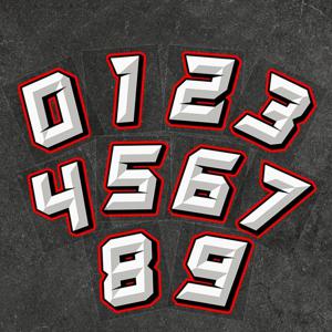 0 ~ 9 크리 에이 티브 아랍어 숫자 레이싱 번호 헬멧 레이싱 비닐 데칼 오토바이 액세서리 스티커 자동차 스타일링 및 데칼