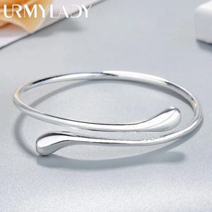여성을위한 매력 925 스털링 실버 팔찌 좋은 물방울 bangles 레이디 패션 웨딩 파티 크리스마스 선물 쥬얼리