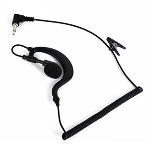 워키 토키 용 2.5mm/3.5mm 이어 후크 헤드셋 클립이있는 단일 귀 라디오 이어폰 코일 케이블이있는 단일 이어폰