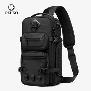 OZUKO 대용량 남성 가슴 가방 방수 슬링 어깨 가방 남성 야외 스포츠 Crossbody 가방 품질 메신저 가방