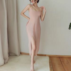 여성 캐미솔 풀 슬립 드레스 섹시한 란제리 여성 어깨 끈 섹시한 레이디 롱 언더 드레스 솔리드 언더 셔츠