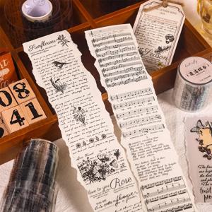 Journamm 50mm * 3m 빈티지 편지 애완 동물 테이프 DIY Scrapbooking 플래너 장식 정크 저널 방수 콜라주 편지지 테이프