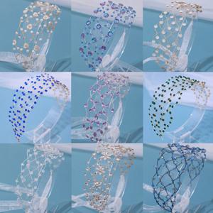 패션 수제 더 많은 색상 크리스탈 머리띠 웨딩 헤어 액세서리 라인 석 Hairbands 여성 신부 머리 덩굴