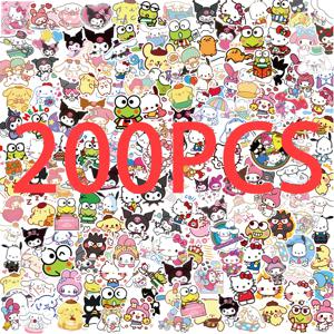 50/100/200pcs Kawaii My Melody Kuromi 헬로 키티 스티커 어린이를위한 소녀 DIY 편지지 일기 귀여운 만화 Sanrio 스티커 데칼
