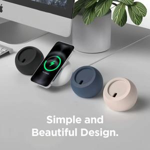 책상 공 모양 자기 실리콘 홀더 스탠드 Magsafe iPhone 16 15 14 13 12 Pro 무선 충전기 도킹 스테이션 액세서리