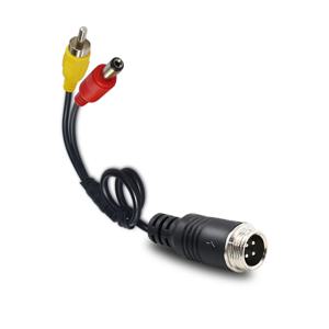 4Pin 항공 남성-여성 어댑터 RCA AV 및 DC 전원 변환기 케이블(자동차 후면 카메라 모니터(신호 및 전력 전송))