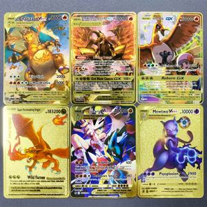 10000 포인트 Charizard Vmax 포켓몬 카드 금속 영어 카드 Arceus GX Vstar V Golden Limited 어린이 선물 전투 컬렉션 카드