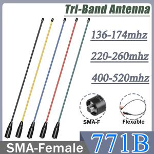 NA-771 안테나 트라이 밴드 VHF UHF 안테나, SMA-암 멀티 컬러, 바오펑 라디오 UV-18 프로 맥스 UV-17 프로 V2 UV-21 워키토키용