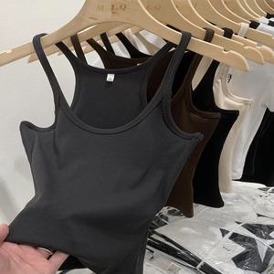Zjaiss 솔리드 컬러 기본 리브 니트 탱크 탑 여성 여름 빈티지 민소매 Camis 90s Cool Girls streetwear Soft Tees